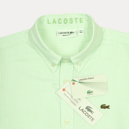 Lacoste Refreshing Lime Striped Pique Shirt