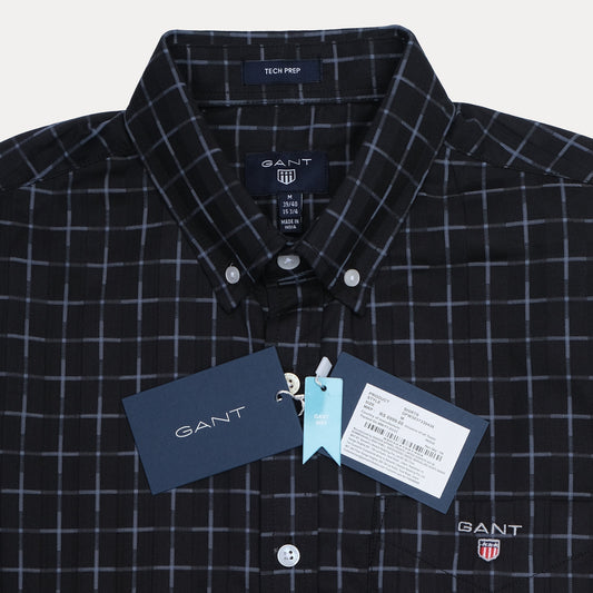GANT Tech Prep Black Check Button-Up Shirt