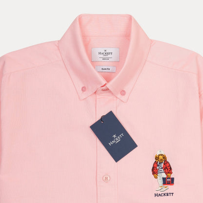 HACKETT Charming Coral Slim Fit Shirt with Playful Embroidery