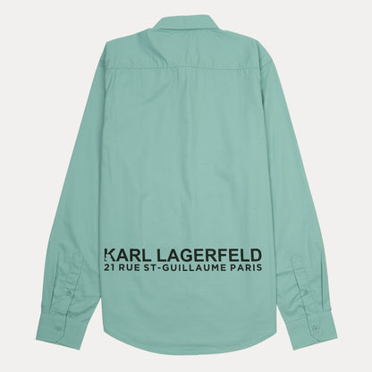 KARL LAGERFELD Breezy Aqua Button-Up Shirt