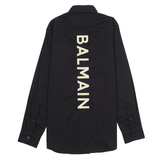Balmain Elegant Noir Embroidered Shirt