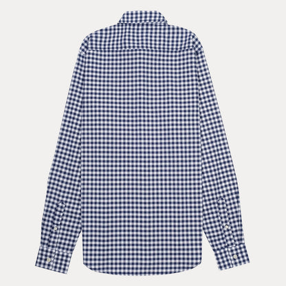 Lacoste Slim Fit Gingham Delight Shirt in Nautical Navy & White