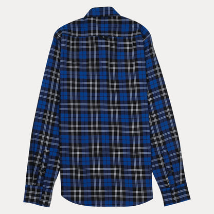 Calvin Klein Men's Blue Plaid Long Sleeve Shirt