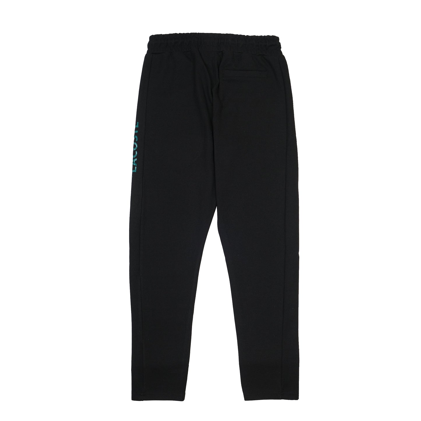 Lacoste Sleek Black Joggers with Vibrant Aqua Accents