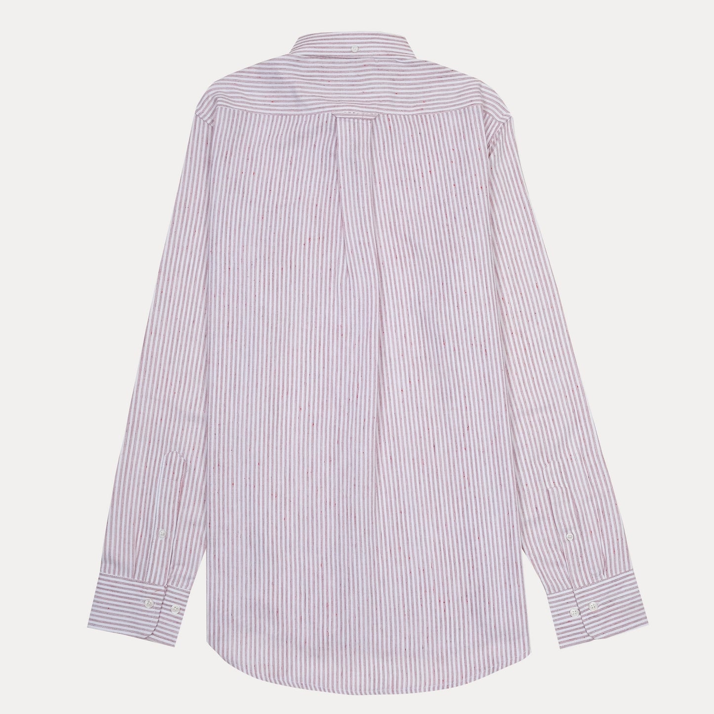 [Mélange Slub Linen] GANT Melange Stripe Delight Shirt - A Charming Blend of Soft Blush and Whispering White