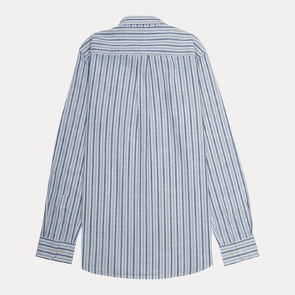 Lacoste Striped Elegance Slim Fit Shirt in Sky Blue Whisper