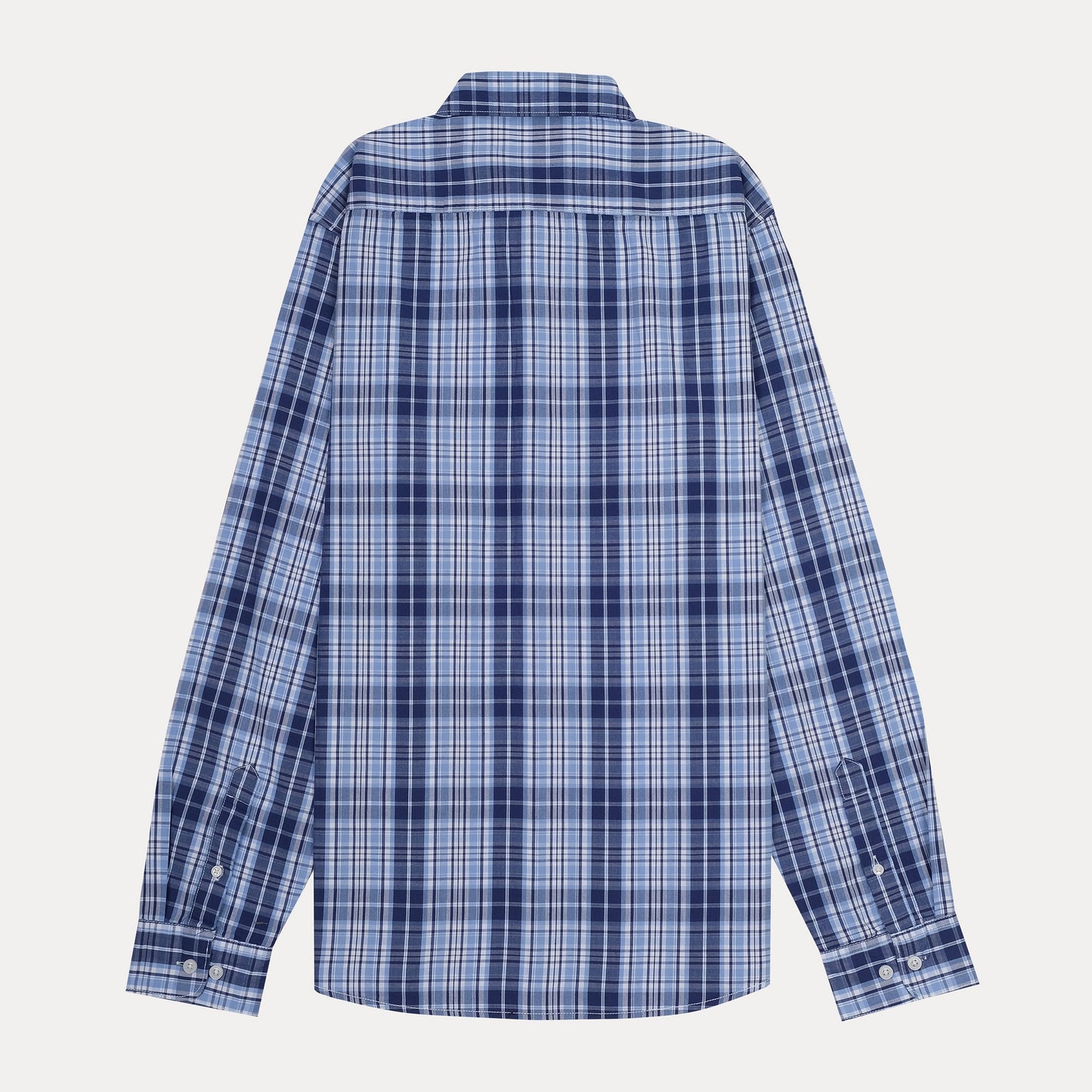 Calvin Klein Effortlessly Chic Plaid Button-Up Shirt in Oceanic Blue