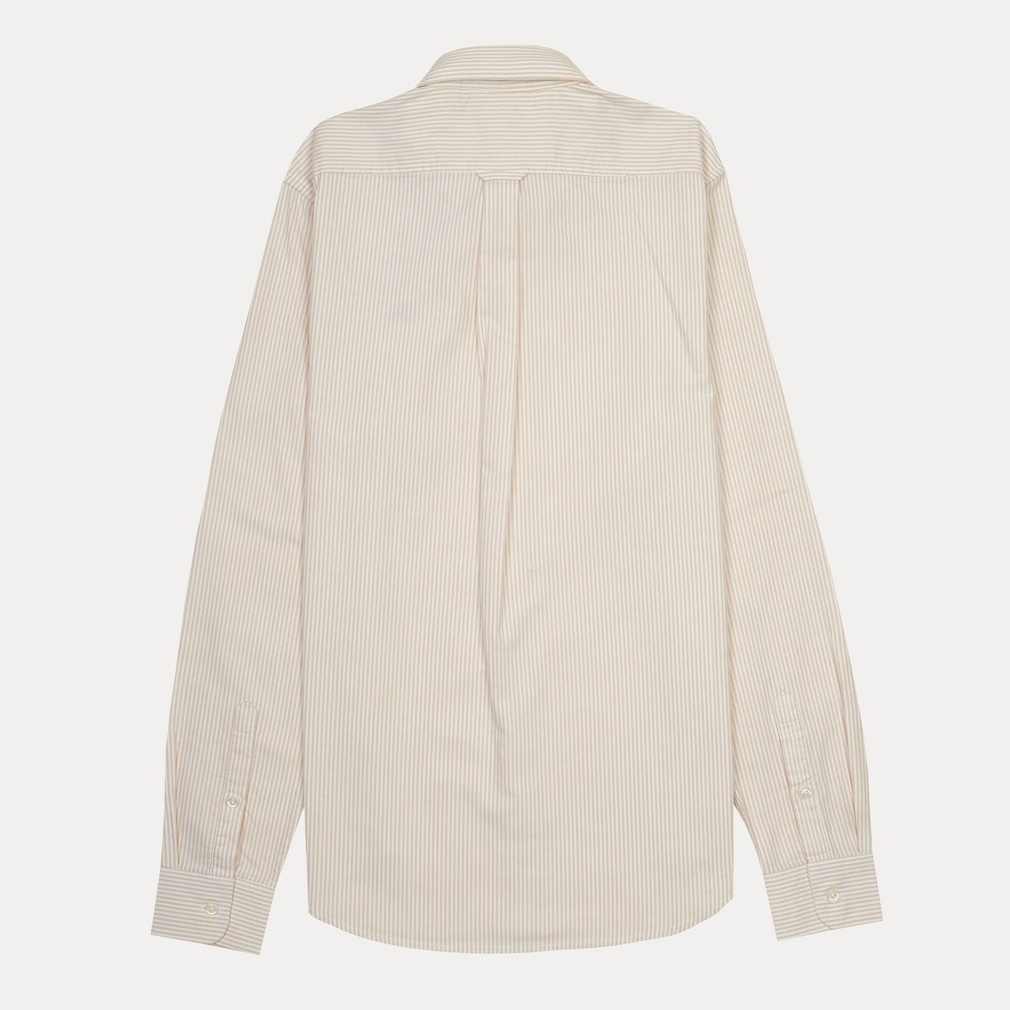 Lacoste Striped Elegance Cotton Shirt in Creamy Vanilla