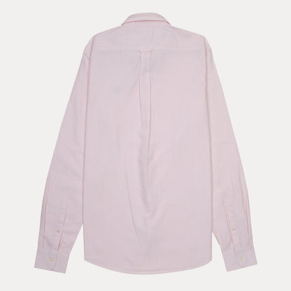 Lacoste Striped Elegance Pique Shirt in Blushing Pink