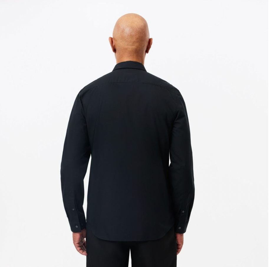 Lacoste Elegant Midnight Black Button-Up Shirt