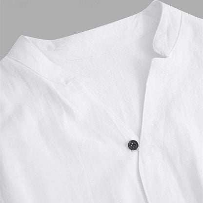 Men's Trendy Cotton Linen Top & Pants Two-Piece Set