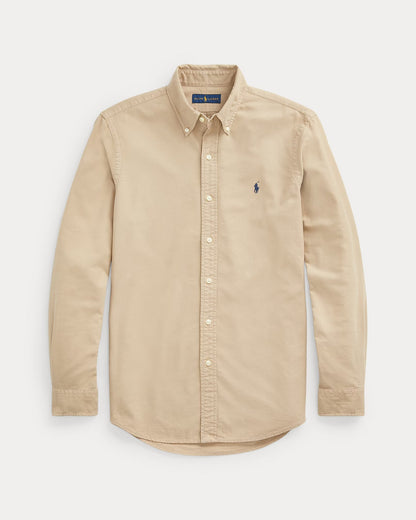 Ralph Lauren Classic Cotton Button-Up in Sandy Beige